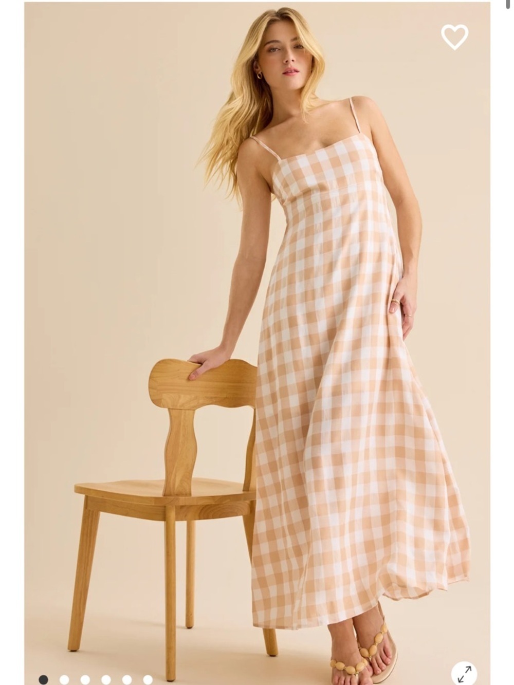 Dana Gingham Maxi Dress new with tags Altar’d state